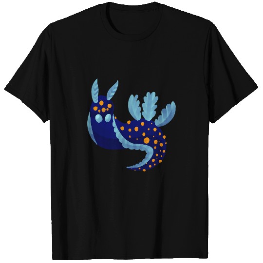 Aliens UFO Cool Blue and Orange Alien Sea Slug Science for Kids T-Shirts