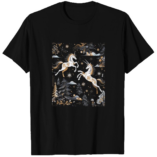 Unicorn Pet Van Gogh Style Winter Solstice Christmas Unicorns 25 T-Shirts