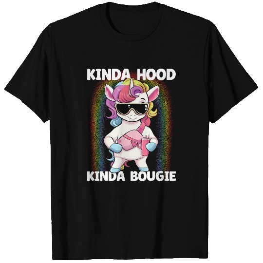 Unicorn Pet Kinda Hood Kinda Bougie Unicorn Bougie Women T-Shirts