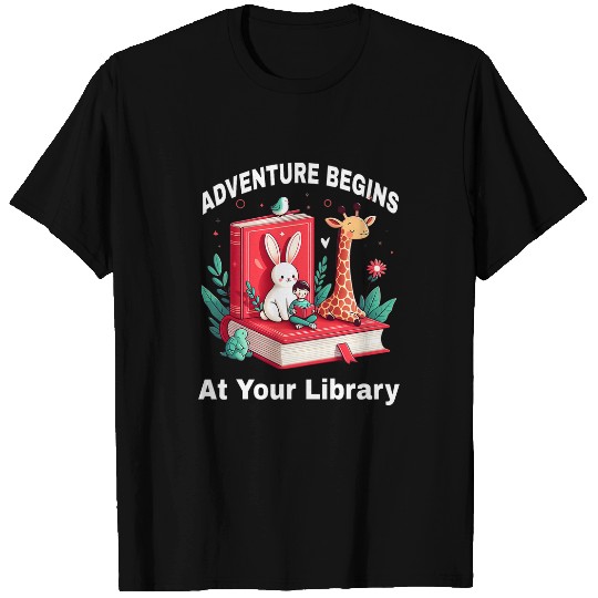 Book Fun Adventure Begins At Your Library Summer Reading Program 04 030 T-Shirts