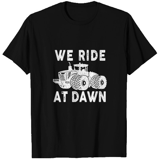 Lawn Mower Fun We Ride At Dawn Dad Lawn Mower Make Laugh Day Yard Work000032 T-Shirts