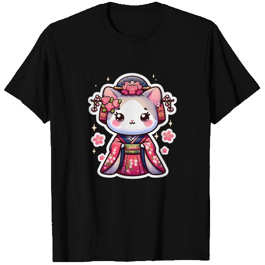 Sakura Cherry Blossom 2Geisha Kitty Cat 2Kimono Kitty T-Shirts