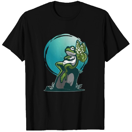 Frog Pet Bored Frog Butterfly Fairy Grunge Aesthetic Cottagecore T-Shirts