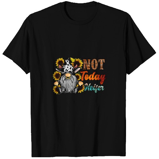 Cow Pet Sunflower Gnome Cow Disguised Not Today Heifer Cowhide T-Shirts