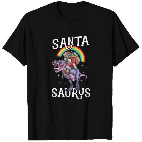 Dinosaur Pet Merry Christmas Santa Rainbow friends Saurus Dinosaur Funny T-Shirts