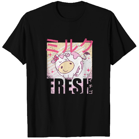 Cow Pet Fresh Strawberry Milk Japanese Cute Kawaii Cow T-Shirts
