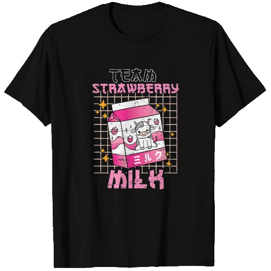 Cow Pet Team Strawberry Milk Kawaii Pink Cow Milky Drink Lover T-Shirts