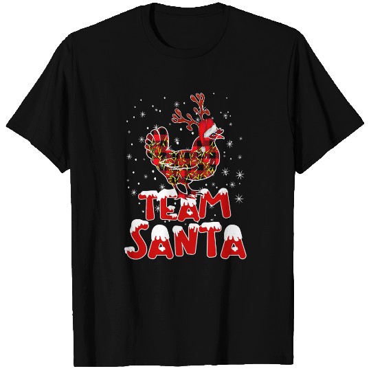 Chicken Pet Team Santa Christmas Hat Chicken Pajamas For Family Matching T-Shirts