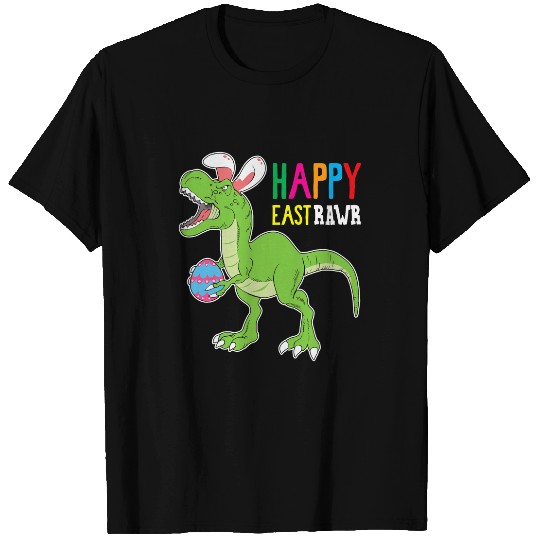 Dinosaur Pet Toddler Boy Easter Happy Eastrawr TRex Bunny Easter T-Shirts