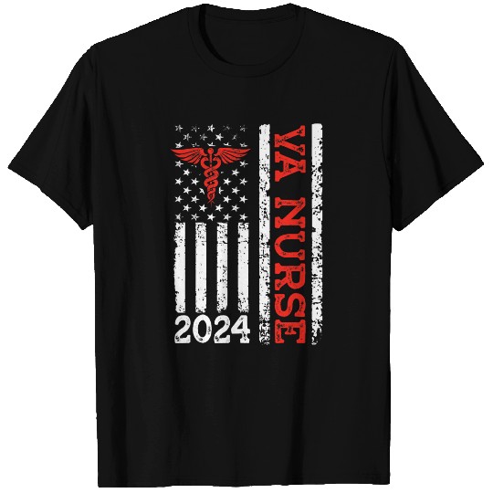 nurses Job VA nurses Est 2024 American Flag Patriotic nurses Week 0003 T-Shirts