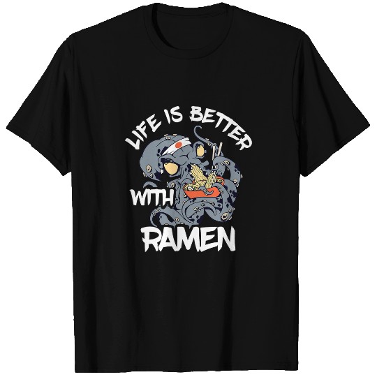 Octopus Pet Ramen Octopus Kraken Sea Monster Japanese Noodles Cthulhu T-Shirts