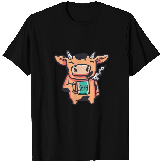 Cow Pet Funny Coffee Cow Animal andor Coffee lover T-Shirts