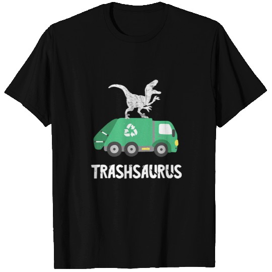 Dinosaur Pet Trash Dinosaur Garbage Truck Dino Recycle Trash Truck Driver T-Shirts