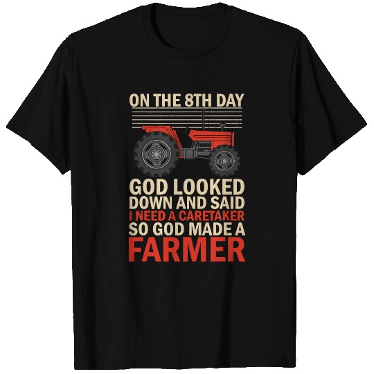 Tractor Fun driving God Made A Farmer Harvester Tractor Driver Agriculture T-Shirts