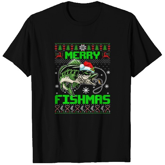 Fishing Fun funny Merry Fishmas Ugly Christmas Sweater Fishing 143 T-Shirts