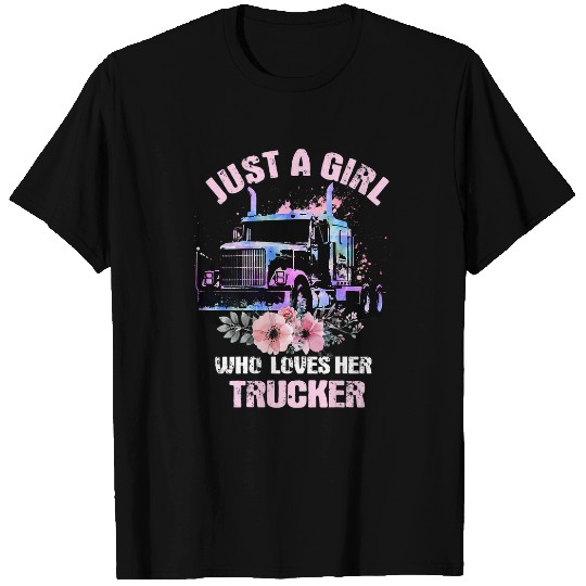 Truck Fun Trucker Gifts Tractor Trailer 18 Wheeler Design On Back 000050 T-Shirts