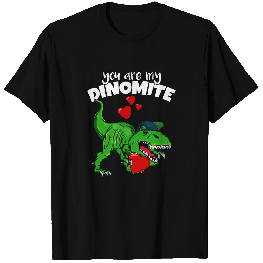 Dinosaur Pet Valentines Day Dinosaur You are my Dinomite Boys Kids TRex T-Shirts