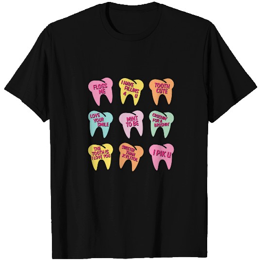 Valentines Day Dental Tooth Candy Retro dentists Women T-Shirts