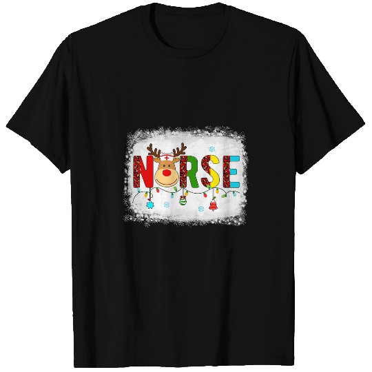 nurses Job Christmas Reindeer Leopard Print xmass T-Shirts