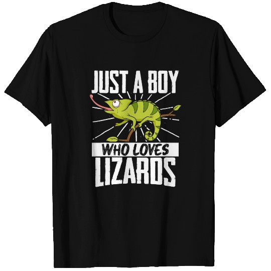 Chameleon Pet Just A Boy Who Loves Lizards Reptiles T-Shirts