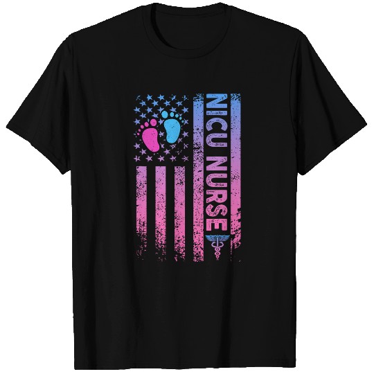 nurses Job American Flag Neonatal Nursing Student Patriotic Nicu nurses 2 T-Shirts
