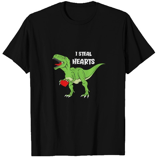 Dinosaur Pet Valentines Day Dinosaur I Steal Hearts Boys Men Love T rexs 6 T-Shirts