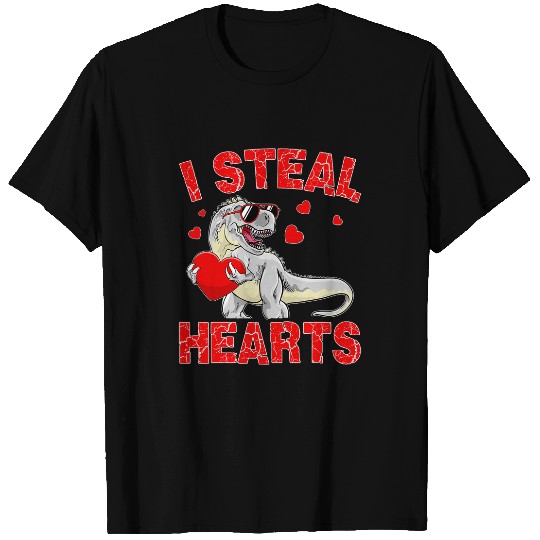 Dinosaur Pet Valentines Day Dinosaur I Steal Hearts Boys Men Love T rexs 3 T-Shirts