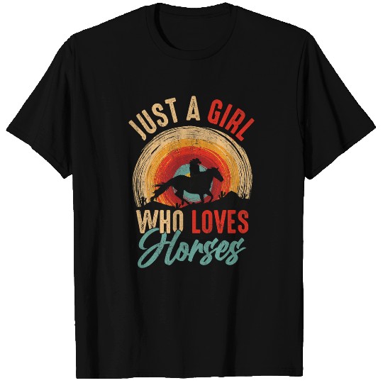Horse Pet Just a Girl Who Loves Horses Rider Horse Cowgirl Equestrian 22 T-Shirts