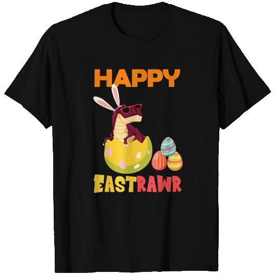 Dinosaur Pet Easter Boy Bunny out Egg Wishing Tee T-Shirts