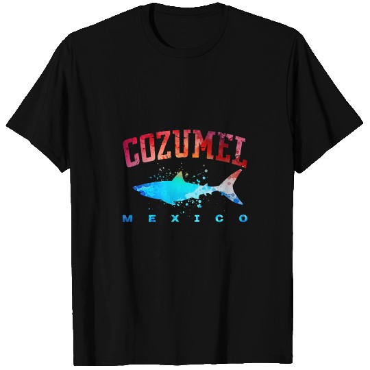 Shark Pet COZUMEL MEXICO Beach Vacation Great White Shark Art Vintage T-Shirts