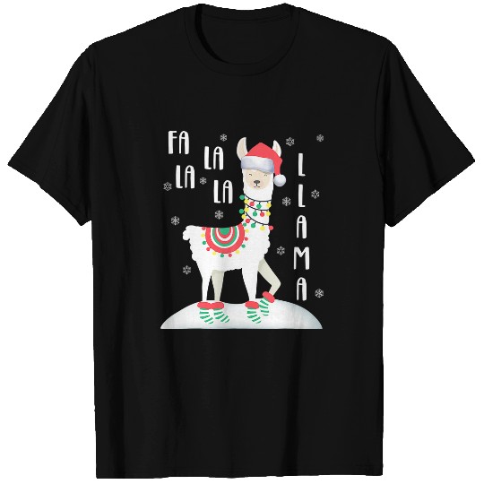 Llama Pet FA LA LA LLAMA Santa Christmas Funny Gift xmass T-Shirts