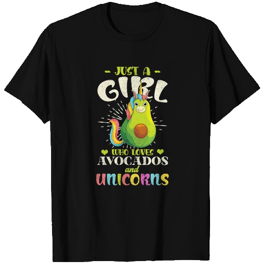 Unicorn Pet Fantasy Animal Just A Girl Who Loves Avocados And Unicorns 1 T-Shirts