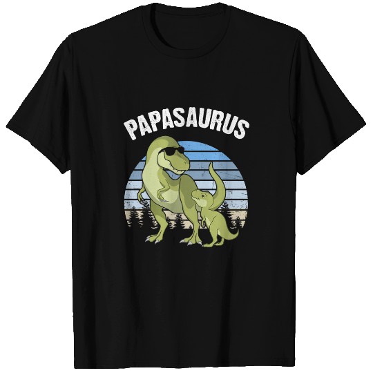 Dinosaur Pet vintages Papasaurus Dinosaur Papa and Child Retro Fathers Day T-Shirts