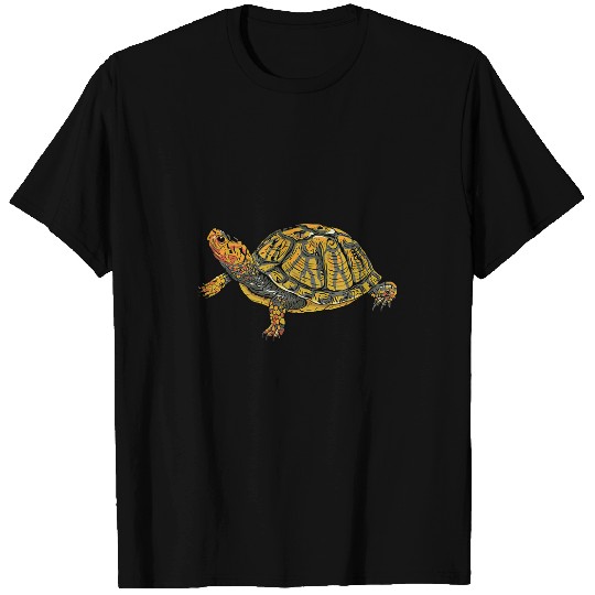 Turtle Pet Box Turtle Realistic Illustration Shell Animal T-Shirts