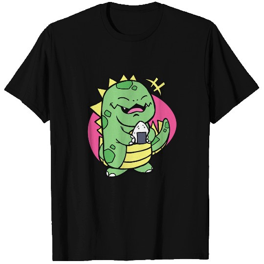 Dinosaur Pet With Onigiri Tyrannosaurus rexs Food Japanese T-Shirts