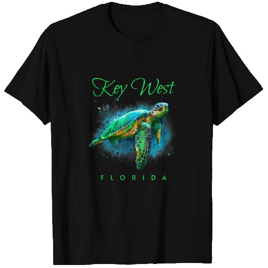 Turtle Pet Key West Florida Watercolor Sea T-Shirts