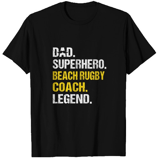 Sport Rugby Mens Dad Superhero Beach Rugby Coachs Funny Humor T-Shirts