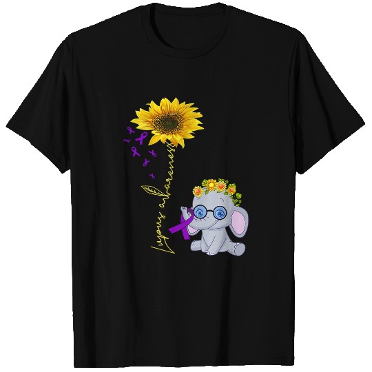 Elephant Mammal Lupus Warrior hippie sunflower elephant lupus awareness T-Shirts