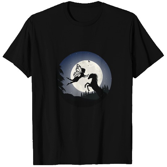 Horse Pet fantasy fairy horse under the full moon light T-Shirts