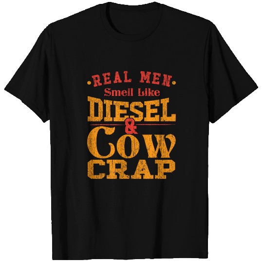 Cow Pet Real Men Smell Diesel And Cow Meats T-Shirts