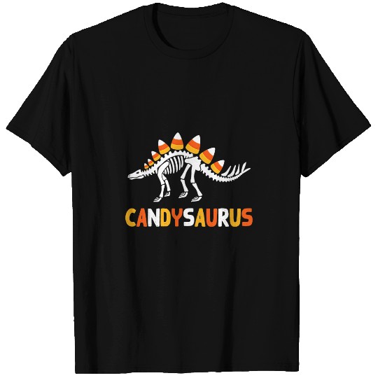 Dinosaur Pet Skull Candy Corn Candysaurus Skeletons Dinosaur Halloween T-Shirts