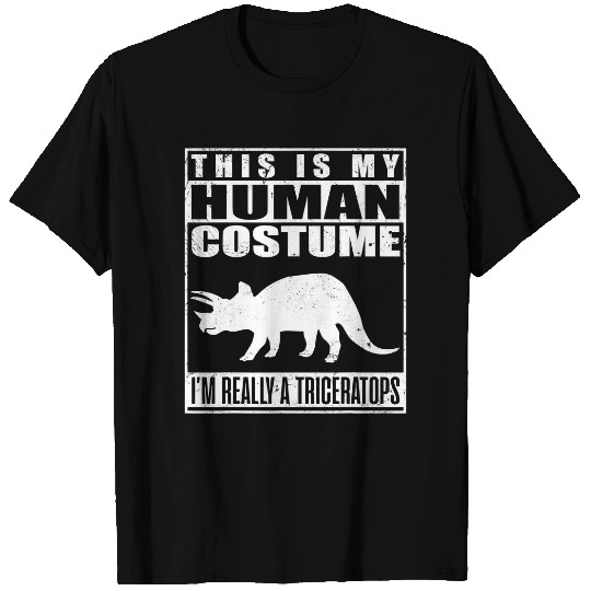 Dinosaur Pet My Human Costume Im A Triceratops Halloween Dinosaur 2 T-Shirts