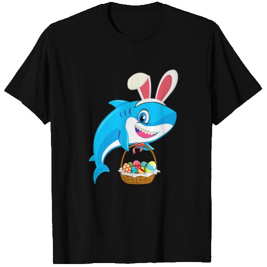 Shark Pet Cute Bunny Shark Easter For Boys Girls 3 T-Shirts