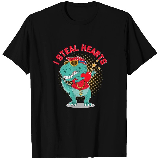 Dinosaur Pet Valentines Day Dinosaur T rexs Lover I Steal Hearts T-Shirts