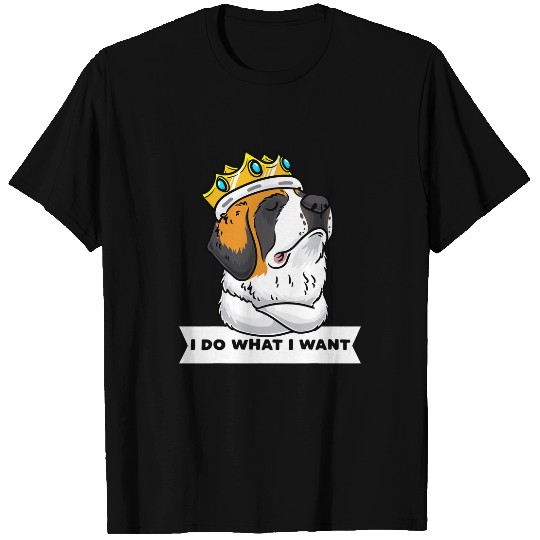 Saint Bernard Pet St Bernard Dog With Crown T-Shirts