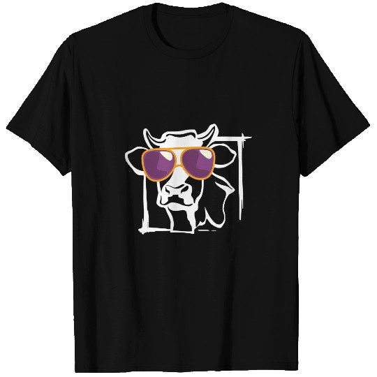 Cow Pet Funny Farm Animal Sunglasses Farming Farmer Gift Cool Cow 285 T-Shirts