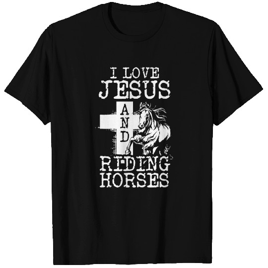 Horse Pet I Love Jesus And Riding Horses 2Horse Girl Horseback Rider T-Shirts