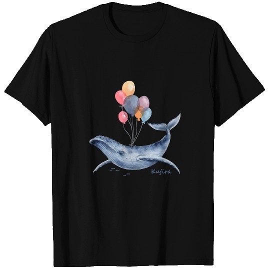 Whale Pet Creatures Balloon Illustration Beautiful Cute Watercolor Hand Painted Sty T-Shirts