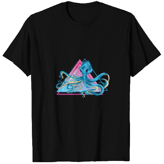 Octopus Pet Retro 80s Vaporwave Art Sea Animal Kraken Synthwave T-Shirts