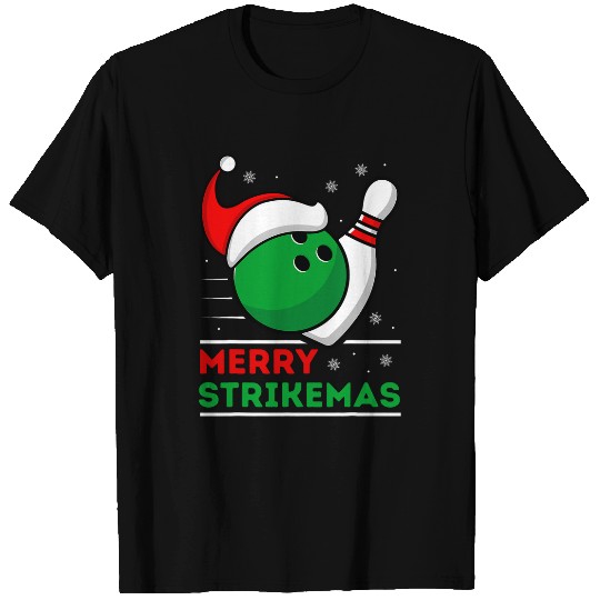 Sport Bowling Christmas Bowling Merry Strikemas Funny Bowling Christmas T-Shirts
